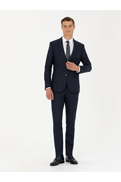 Cacharel Navy Blue Slim Fit Wool Suit 50277980-Vr033