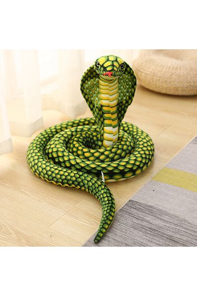 Choice 80cm Green Cobra 80/170/240cm Simulated Colorful Cobra Plush Toy Stuffed Animals Snakes Plushies Dol