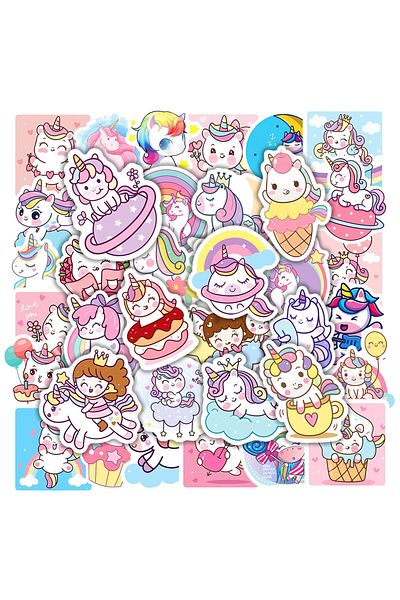 Choice 50pcs Unicorn 50/100pcs Cute Cartoon Unicorn Stickers For Laptop Luggage Phone Car Scooter Funny Vin