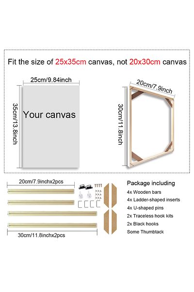 Choice 20x30cm 30x40 40x50 60x90cm Canvas Frame Wooden Frames Wooden Photo Oil Painting Canvas Diamond Pain