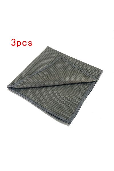 Choice Gray 3PCS Microfiber Car Wash Towel Cleaning Cloth Honeycomb Pineapple Grid Towels Waffle Absorbent