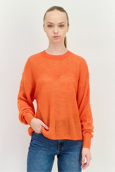 Esprit Women Crew Neck Knitted Sweater, Orange