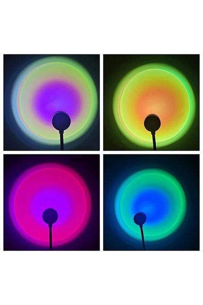 Choice pattern6 1x USB Sunset Lamp LED Rainbow Neon Night Light Projector Photography Wall Atmosphere Light