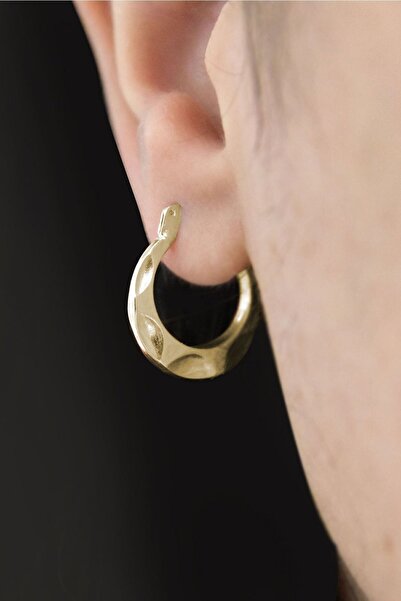 Papatya Silver 925 Ayar Gümüş Gold Kaplama Soyut Halka Küpe