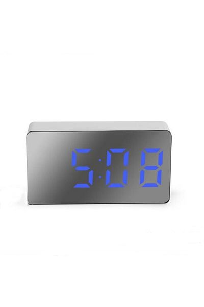Choice Blue 7*4cm Digital Alarm Clock TEMP Date 3 Alarms Power-off Memory Table Clock USB Powered Always On