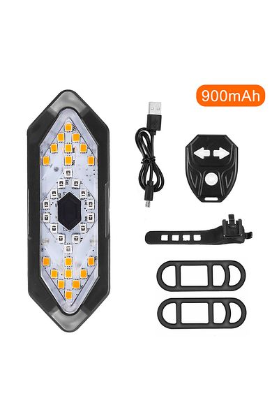 EllaYIDOI 900mAh Bike Tail Light with Turn Signals Wireless Remote Control Led Bicycle Rear Light USB Recharge