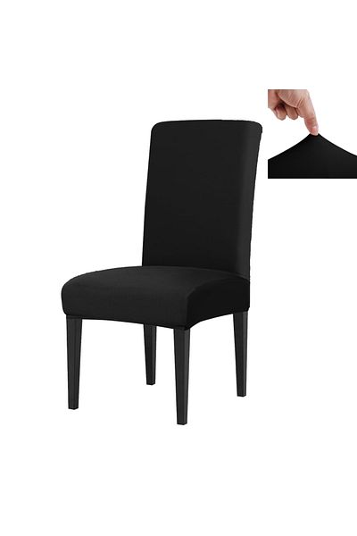 Choice 4PC Black Set of 4 Elastic Chair Cover Dining Room Slipcovers Stretch Solid Removable Seat Protector