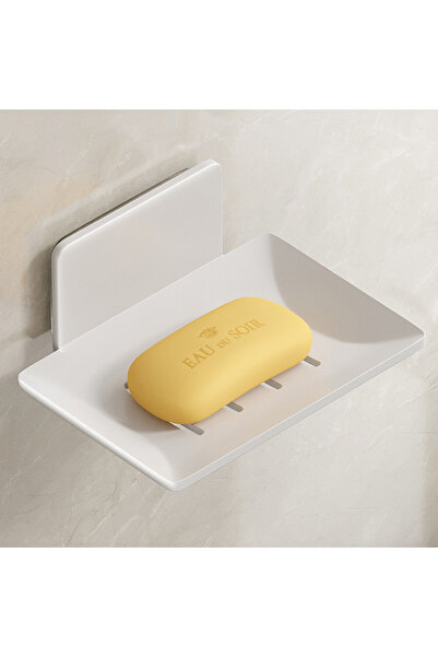 Choice حامل صابون من سبائك الألومنيوم الأبيض طبق صابون للحمام مع تصريف مياه ا...