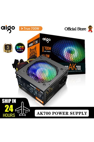 Choice Eu Plug 700w Aigo Ak 700w Pc Psu Power Supply Unit Black Gaming Quiet 120mm Rgb Fan 24pin 12v Atx De