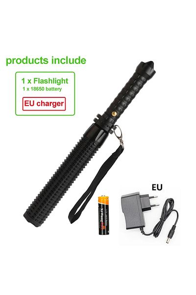 XIWANGFIRE Eu With Battery Baseball Bat Led Flashlight Aluminumalloy Focusable Zoomable Super Bright Self Defen