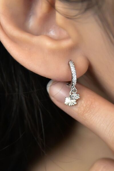 Papatya Silver 925 Ayar Gümüş Rodyum Kaplama Lotus Figürlü Halka Kadın Küpe