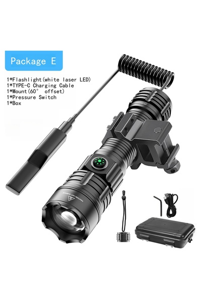 Choice With Battery 2600mah Package E Super Flashlights Torches Ultra Powerful Flashlight USB Rechargeable