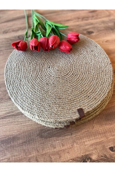 ziynet ticaret Set de 6 prezentare din răchită Supla Dowry Set tricotat din bambus sub farfurie ignifugă Serviciu american de prima calitate