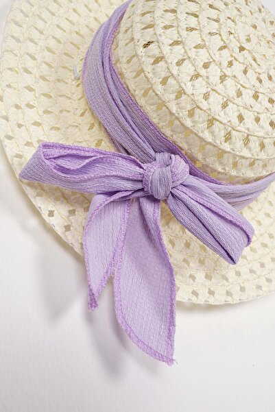 zepkids Lilac Colored Girl's Dress with Button Detail and Ruffle Hat