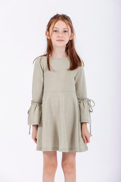 zepkids Rochie pentru fetiță, cu mânecă lungă, decolteu, verde
