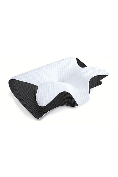 Choice Black 1pc Memory Foam Cervical Pillow, 2 In 1 Ergonomic Contour Orthopedic Pillow For Neck Pain, Con