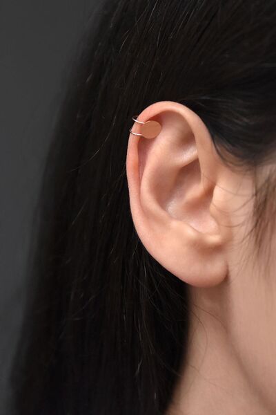 Papatya Silver 925 Ayar Gümüş Rose Altın Kaplama Yuvarlak Kıkırdak Küpe