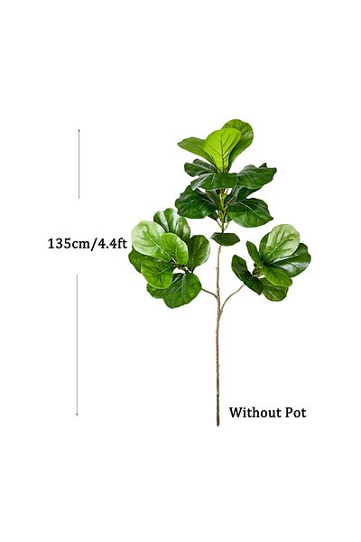 Choice 135cm 3Forks 70-135cm Large Artificial Ficus Tree Fake Rubber Plants Branch Plastic Fiddle Leaves fo