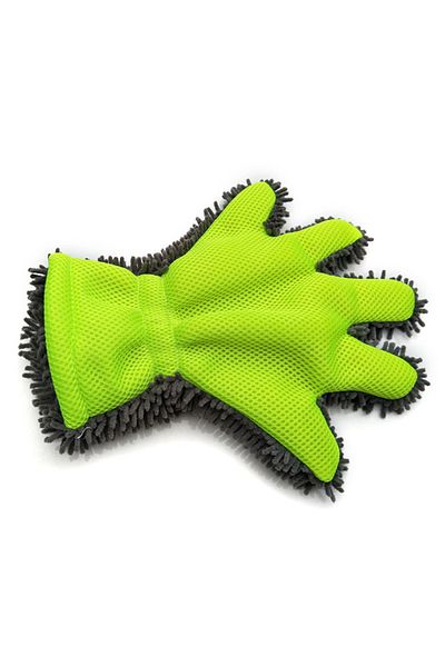 Choice green 5-Finger Soft Car Washing Gloves Cleaning Brush for Car and Motorbike Washing Drying Towels Ca