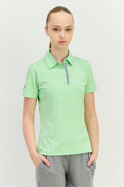 SKECHERS Women Sportswear Fit Short Sleeve Outdoor Polo Shirt, Light Green