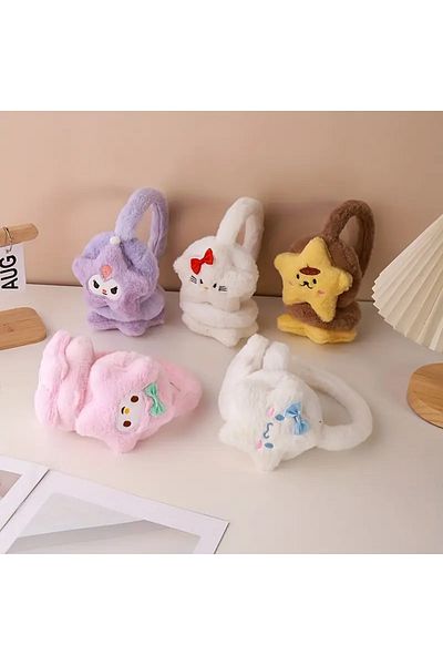 BABUN Starry Stretchy Winter Kuromi Plush Earmuff Sanrio Kuromi Furry Earmuff Ear Warmer