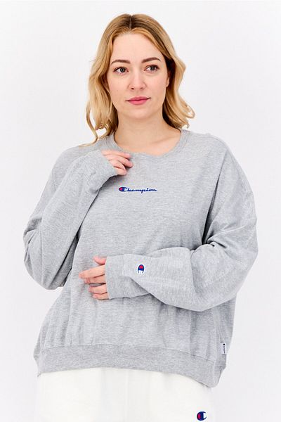 Champion Women Sportswear Fit Long Sleeve Outdoor Sweatshirt, Grey