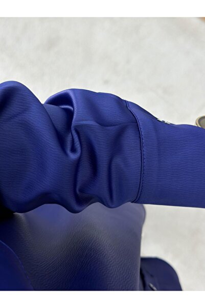 Armine Collection Chanel Saten Gömlek 24KD9240 Lacivert