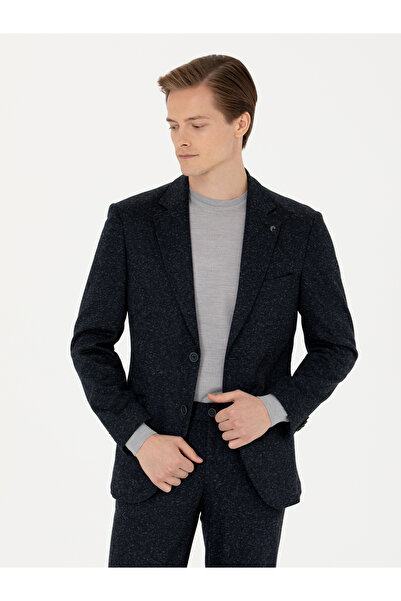 Cacharel Lacivert Slim Fit Yün Karışımlı Klasik Ceket 50273666-VR033