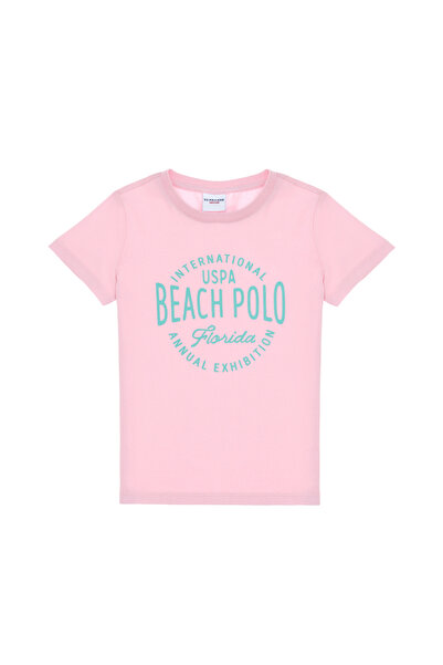 U.S. Polo Assn. Tricou pentru băiat, roz deschis, cu gâtul rotund 50307129-VR078