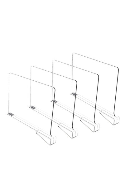 Choice 4 قطع 8/6/4/2 قطعة رف خزانة شفاف لتنظيم خزانة الملابس وتقسيم القماش وخ...