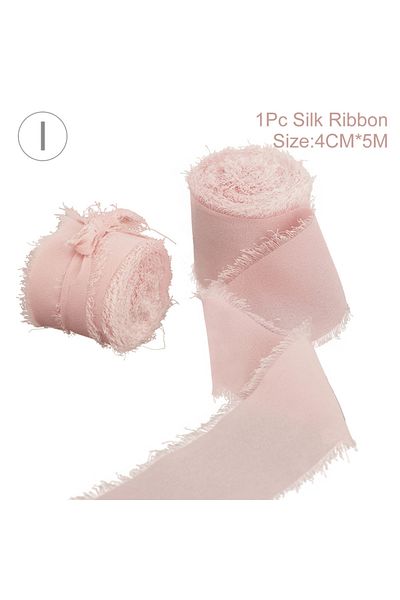 Choice 4cmx5m style 9 5M Handmade Frayed Edged Satin Chiffon Silk Ribbon For Wedding Invitation Wrapping Bo