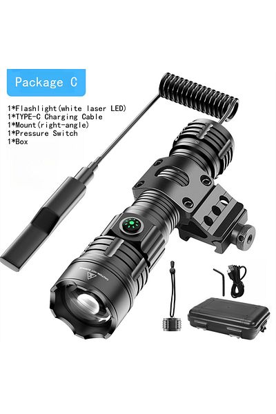 ZPAA With Battery 2600mah Package C Super Flashlights Torches Ultra Powerful Flashlight USB Rechargeable