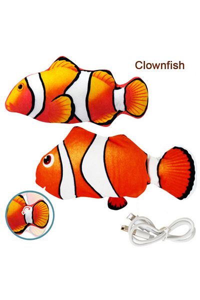 Choice Clownfish Pet Cat Pet Dog Soft Plush Toy USB Charging Simulation Fish Interactive Training Grinding