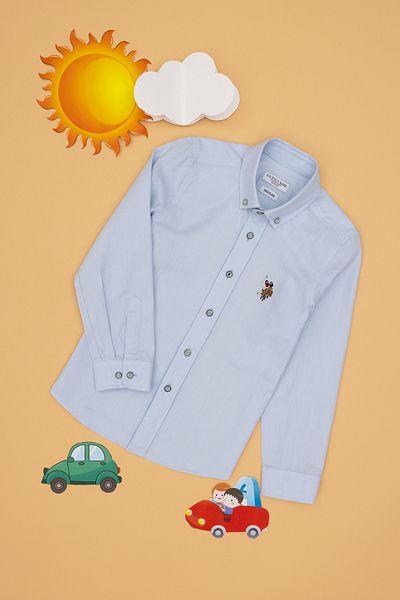 U.S. Polo Assn. Светлосиня тениска с дълъг ръкав за момче 50298017-VR003