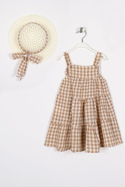 zepkids Φόρεμα για κορίτσι σε ανοιχτό καφέ χρώμα με λεπτομέρεια φιόγκου με λουράκι