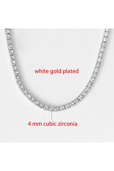 Choice chain lenght 33cm silver color 4mm Simple Iced Out Tennis CZ Choker Necklace for Women Men Crystal S