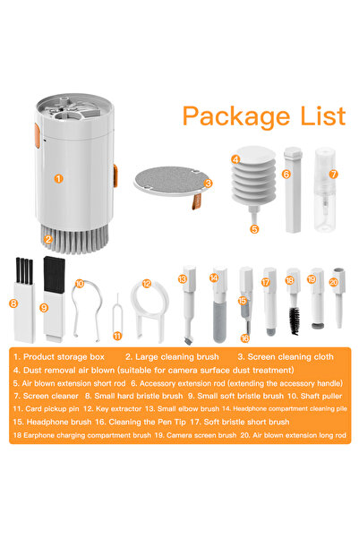 Choice No Q20 Multi-function Phone Tablet Keyboard Cleaning Kit for iPhone and AirPod headphone Brush Keyre