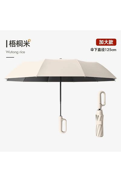 Choice beige-125CM Strong Windproof Automatic Umbrella 72 Bones Sunshade UV Protection Folding Men's Umbrel