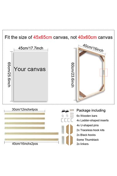 Choice 40x60cm 30x40 40x50 60x90cm Canvas Frame Wooden Frames Wooden Photo Oil Painting Canvas Diamond Pain