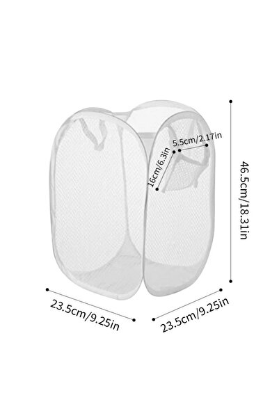 Choice سلة غسيل محمولة من القماش الشبكي قابلة للطي بفتحة واسعة وقابلة للتنفس ...