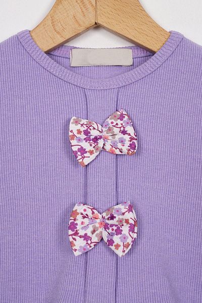 zepkids Rochie pentru fetiță cu model flori liliac