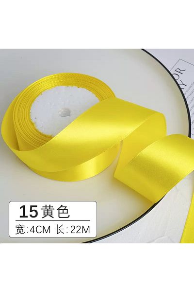 merylover 4cm ribbon yellow 25yards/roll 4cm Satin Ribbon for Gift Wrapping Bows Making Floral Bouquets DIY Wr