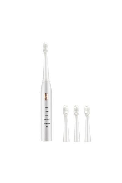 choice2 USB White Gold 4 Heads Jianpai Adult Black White Classic Acoustic Electric Toothbrush Adult 5-gear M