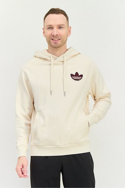 adidas Men Sportswear Fit Long Sleeve Outdoor Hoodie, Cream