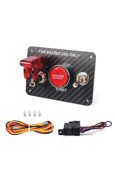 Choice لوحة مفاتيح إشعال LED من ألياف الكربون الحقيقية 3 Gang 12V لتعديل السيارات والسباقات والسيارات العالمية...