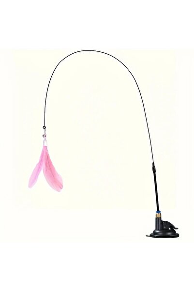 Choice لعبة تحفيز القطط باللون الوردي المحسن - جرس تفاعلي وعصا من الريش - عمو...