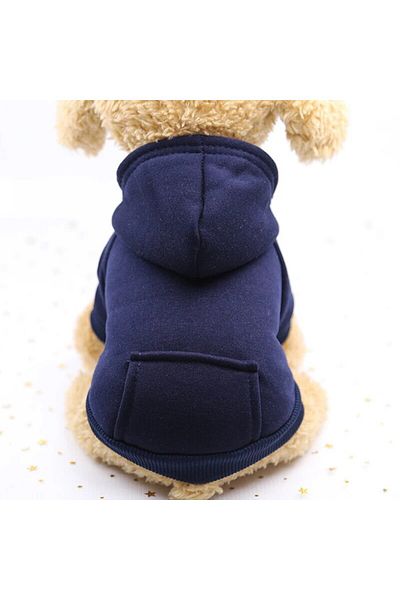 Choice Dark Blue L Fashion Dog Clothing Autumn And Winter Small Pet Clothes Thickening Warm Solid Color Two