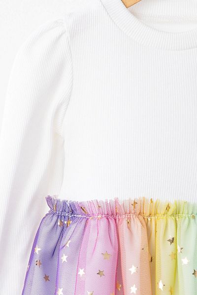 Banamio Paisley Baby Girl Kids Camisole Star Pattern Colorful Tulle Dress