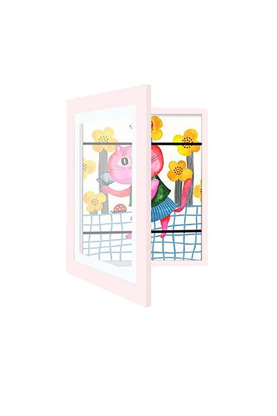 Choice Pink A4(24X33CM) Children Drawing Frame A4 Wooden Poster Frame For Walls Children's Art Frame Change