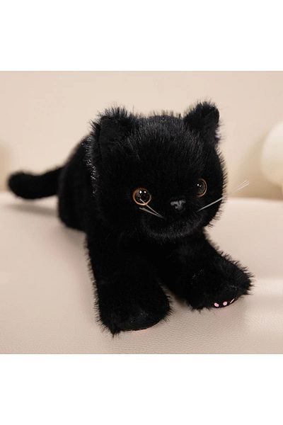 Choice 40cm Including tail black New Cute Simulation Cat Plush Toys Soft Stuffed 5 Colour Kitten Model Fake